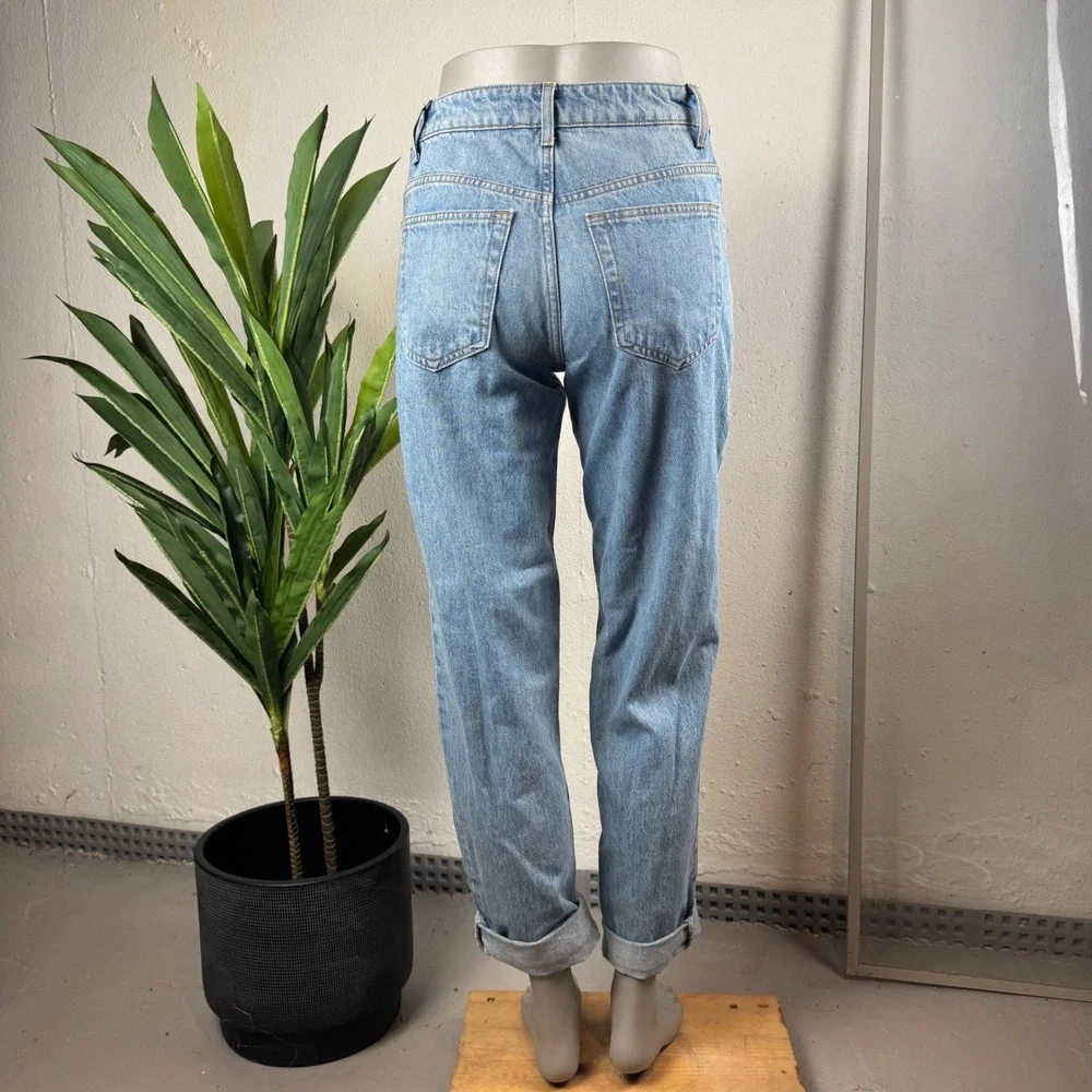 ASOS Maternity Jeans Women US 4 Light Blue 100% Cotton Straight Leg Denim Casual
